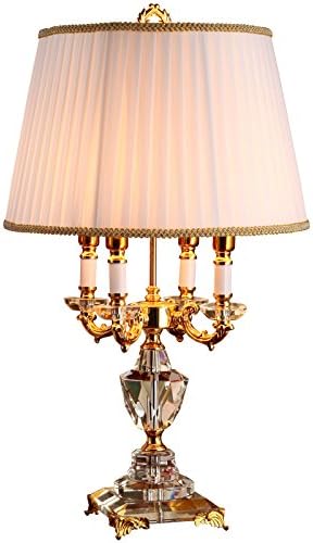 WQE European-Style Lamp Living Room Modern Minimalist French Princess Luxury Crystal American-Style Bedroom Bedroom Bedside Lamp,Crystal,Power switch button