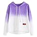 Produktbild Aberimy Ausverkauf Damen Hoodie Sweatshirt Lange Ärmel Langarm Fashion Patchwork Gradient Color Riemchen Tasche Tuniken Bauchfrei Kapuzenpullover Casual Pullover Blusen Shirt Top