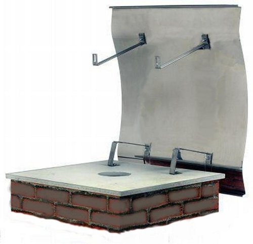 Schornsteinabdeckung 75x70cm, klappbar, Edelstahl Gr. 3 - 2