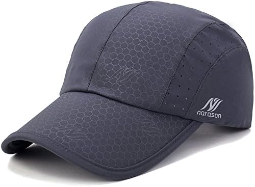 KIMTIME Running Cap Sun Visors Hats UPF50+ Quick Dry Ultra Thin Portable & Waterproof Baseball Cap for Sports Golf Running Fishing Outdoor Research Dark Gray