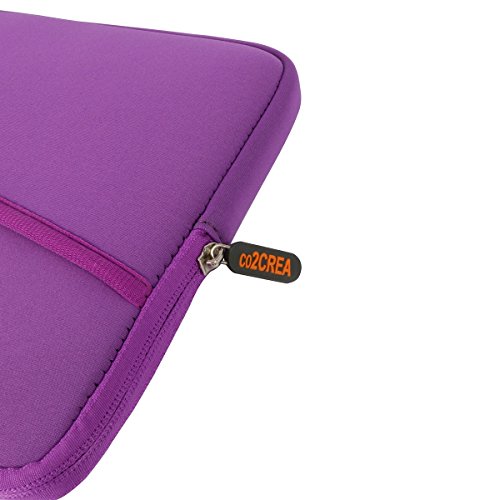 für bis zu 11″ Tablet Nylon Schutzhülle Pouch Tasche mit Samt im Inneren passt Apple iPad Air / Samsung Galaxy Tab / Chromo / Alldaymall / Drache Touch / Microsoft Surface von co2CREA (violett) - 2