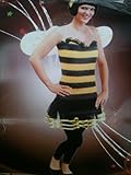 Damen Karneval Kostüm Biene Kleid kurz -schwarz gelb- Gr. M/L