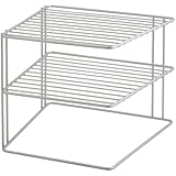 Metaltex 364002095 Palio Eck-Schrankeinsatz, 2-Etagen, 25 x 25 x 19 cm, silber