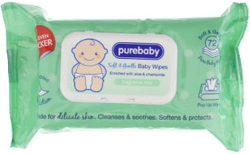 PureBaby Soft & Gentle Baby Wipes (Case of 24 Packs)