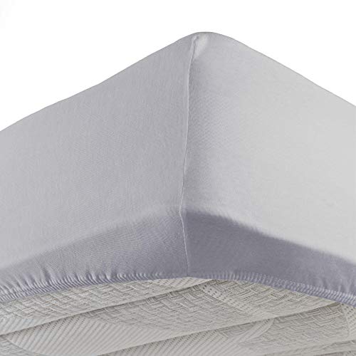 douceur d'intérieur drap housse 2 personnes 160x200 cm jersey jersy gris
