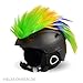 Produktbild Helm-Irokese für den Skihelm, Snowboardhelm, Kinderskihelm, Kinderhelm, Motorradhelm, Fahrradhelm - Punk Fan Irokese für Kinder und Erwachsene Helmcover HELMDEKO (Grün Gelb Blau)