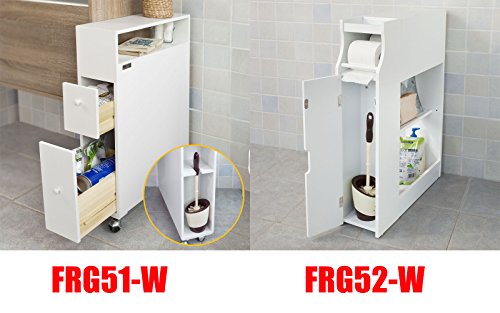 SoBuy® Badregal, Badezimmerschrank,Nischenregal, Standschrank, Seitenschrank, FRG52-W - 8