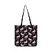 Produktbild Handtasche mit Flamingo-Muster auf schwarzem Hintergrund aus Segeltuch Handtasche Schultertasche Crossbody Taschen Geldbörse für Damen und Herren Einkaufstasche