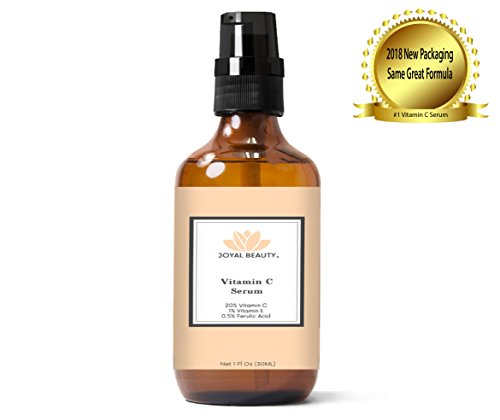 Joyal Beauty® -THE BEST Organic Vitamin C Serum with Hyaluronic Acid and Ferulic Acid- Super Brightening Vitamin C Serum.The Most Effective and Stabilized Vitamin C 20% + Vegan Hyaluronic Acid 11%+ Vitamin E + Ferulic Acid+Witch Hazel. Best For Skin Lightening/Anti-Wrinkles/ Fade Age Spots/ Repair Sun Damage/ Anti-Acne/ Minimize Pores/Even-Toned.
