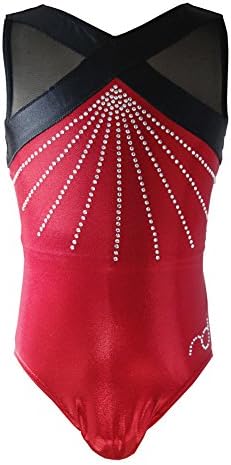 NEW DANCE Girls Gymnastics Leotard One Piece Metallic Stripe Workout Sparkle Stretchy Dance Athletic Bodysuit