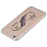 iPhone 6S Silikon Hülle,iPhone 6 Hülle,Sunroyal TPU Case Schutzhülle Silikon Crystal Kirstall Clear Case Durchsichtig,Schön Schwarz Wörter Malerei Muster Transparent Weichem Silikon Schutzhülle Handy Gürtel Tasche Schutzhülle Hülle Case Cover Fall-Abdeckung Etui TPU Bumper Kratzfeste Scratch-Resistant Schale für iPhone 6S/6 (4.7 Zoll) + 1 x Frei Displayschutzfolie - 4