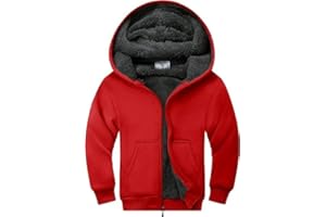 JACKETOWN Veste Polaire Capuche Enfant，Sweat à Capuche Garçon épaisse Sweat-Shirt Enfant Capuche avec zippé à Hoodie Manches Longues Veste de Sport d'hiver Chaude