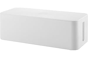 Miratic Skrzynka do zarządzania kablami z otworami wentylacyjnymi i antypoślizgowym dnem (biała)