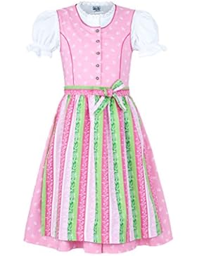 Isartrachten Kinderdirndl 3 tlg. rosa mit weißer Bluse