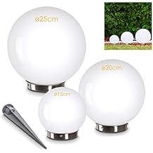 Led Solar Aussen Garten Boden Wand Halbkugel Leuchtkugel Hof Weg 20 Oder 25 Cm