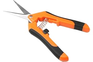 Bostar Kleine Gartenschere für Gartenarbeit, gerade Spitze Professionell zum Sammeln von Obstbäumen Blume Zweige Orange