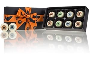 CHOCOLISSIMO Ojos de praliné de Halloween - Halloween | bombones | chocolate | fiesta | regalo | niños | hombres | mujeres | casa | adorno | decoracion | dulces | diversión | relleno | fruta | delicioso
