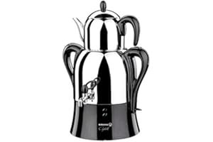 Korkmaz A341 Orginal Caykolik Samowar Semaver Teematik Schwarz Black