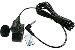 OSINANO Auto-Stereo-Mikrofon, 3,5 mm, externes Mikrofon, kompatibel mit Boss Corehan Power Acoustik Kenwood JVC Sony Jensen Alpine Autoradio CD DVD Player Radio Navigation BT mit Clip-Halterung
