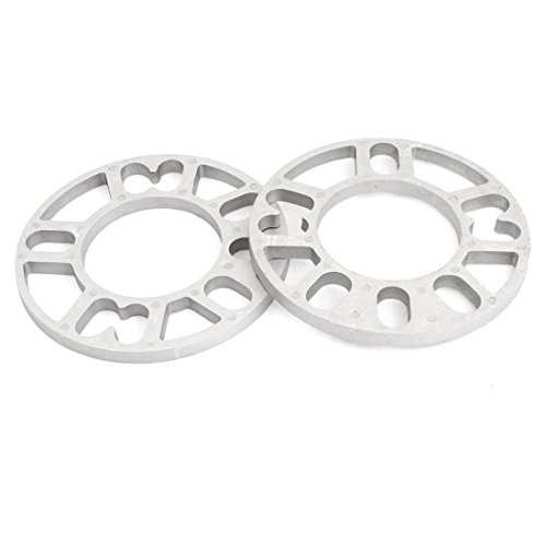sourcingmap 2 Pcs Aluminum Alloy 8mm Thickness Wheel Spacer Gasket for Car Auto