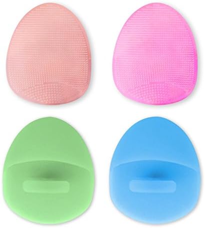 SOYAR Facial Cleansing Pads, Silicone Face Scrubbers Soft Exfoliators Cleansing Tool Massage Washing Pore Cleanser Blackhead Removing Baby Pet Shower Pack of 4