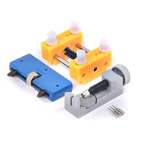 Watch Repair Tool Kit, jvsurf 3 in 1 Watch Repair Kit, Watch Holer + verstellbarer zurück Fall Öffner + Band Gurt Link Pin-Entferner mit extra 3-pins - 7
