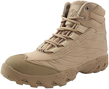 Coolgoing Outdoor high rise Waterproof Boots Climbing Boots Camouflage Military Tactical Combat Men Ankle Army Boots breathable Camping Hiking hunting Shoes , khaki , 43