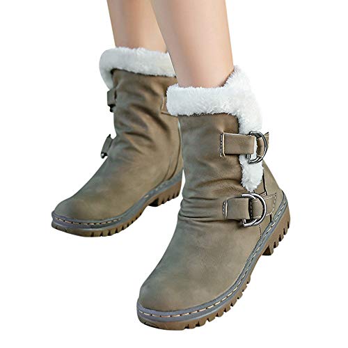 Preisvergleich Produktbild TianWlio Stiefel Frauen Winter Warm Schuhe Stiefeletten Boots Halten Schlüpfen Schneestiefel Weihnachten Winter Klassiker Schnalle Warme Schuhe Pelz Martin Schneeschuhe Kurzer Stiefelette