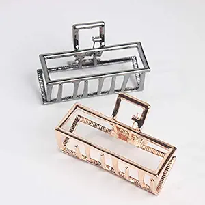 HOMEPIC Pack of 3 Plastic Clutchers for Hair?Hair Claw Clips for Women?Hair Accessories for Women Stylish Clips?Golden)