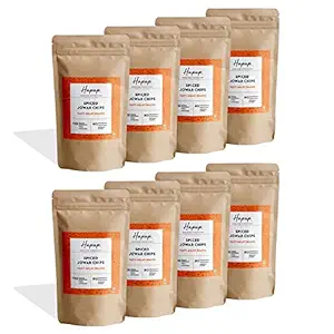 Hapup Spiced Jowar Chips - Pack of 8 - 8x40g | Seasoned with Traditional Spices | Healthy Snacks for Kids and Adults | Jowar Millet Based | Gluten Free | Vegan Friendly | Guilt Free Indulgence | Ready to Eat