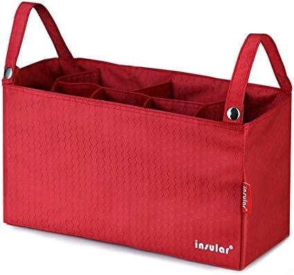 Fumee Diaper Bag Insert Stroller Organizer for Stylish Moms, 7 Pockets, Turn Your Favorite Tote Bag into A Trendy Diaper Bag (Red)