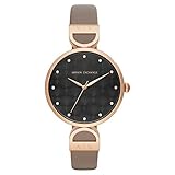 Armani Exchange Damen-Armbanduhr Analog Quarz One Size, schwarz, grau