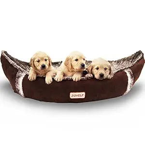 JOYELF Bolster Dog Bed Pirate Ship Pet Bed with Removable Washable Cover Warm Pet Bed for Small to Medium Dogs and Small Dog Toys as Gift