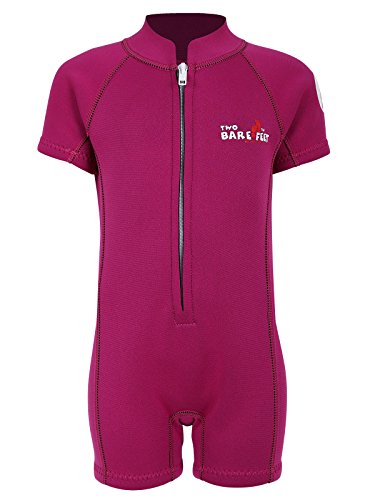 Two Bare Feet Classic Baby Wetsuit - Neoprene Swimsuit Ages 0 - 48 months (2XS (0-6 months), Raspberry)