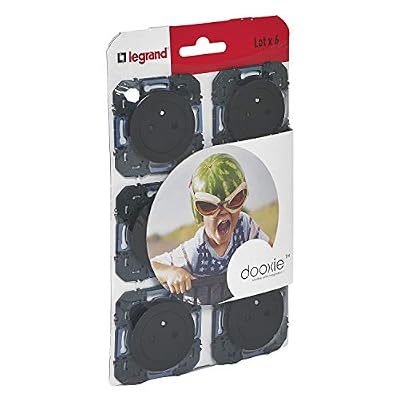 Legrand LEG300455 6X 2P Compo dooxie Lot de 6 Prises de Courant Surface avec Terre Noir composable