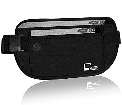 RevereSport RFID Ceinture de Voyage / Pochette de Ceinture. Discrète, Secrète Travel Sac Banane Passeport
