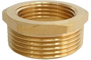 AKVODRIP Reduzierstück 1 1/2" x 1" AG/IG - Messing Außengewinde auf Innengewinde Nippel - Trinkwasser geeignet