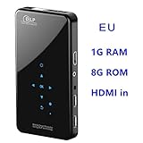 1. DLP Tech Klares Bild, hohe Helligkeit: DLP DMD-Chip Klares Bild, Mini-Smartphone-Projektor für hohe 200 Lumen Helligkeit. 2. Android 7.1.2-System: X2-Projektor mit eingebauter Android 7.1.2-System 1 G RAM 8 G ROM / 2 G RAM 16 G ROM-Option