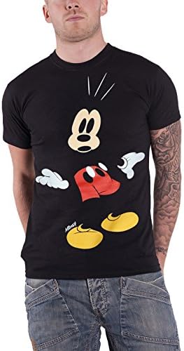 Mickey Mouse T Shirt Disney Mickey Surprised Face Official Mens Black S