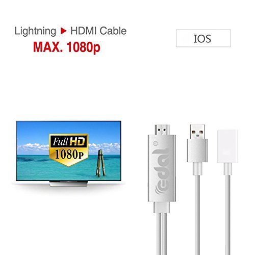 Lightning to HDMI Adapter Kabel, Kasit Lightning Digital AV auf HDMI 1080P Kabel für iPhone 7 7 plus 6s 6s plus 6 6 plus 5 5c 5s SE, iPad Air / Mini / Pro (Plug & Play) – Weißer - 8