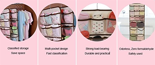 Diossad Hängender Organizer 26 Tasche Tür Wandbehang Stocking Kleidung Socken Organisator Halter Schmuck Organisator Halter hängend - 4