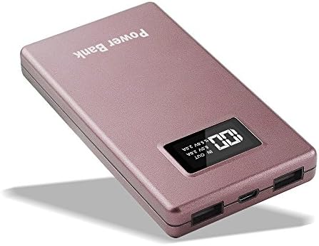 DINTO Slim Power Bank 10000mah Portable Charger Compact External Battery with Touch Swith,LED Digital Display, 2 USB Ports for iPhone x, 8 Plus, 7, Samsung S8, iPad, Smartphones,Tablet