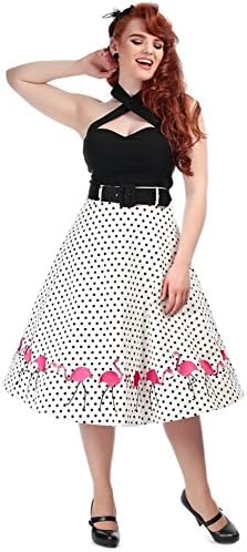Collectif Clothing Fancy Flamingo Retro Swing Skirt Size 14