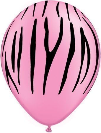 Safari Animal Neon Pink Zebra Print Balloons x 5 - Qualatex 11"