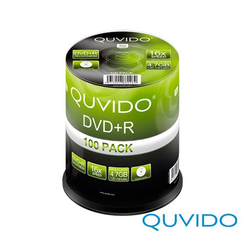 100 QUVIDO DVD+R 120Min 4.7GB 16x in Spindel // RiTEK