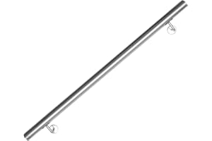 EINFEBEN Barandilla de acero inoxidable, pasamanos de escalera de pared para interior y exterior incl. soporte de pared y tapas de extremo, 100 cm