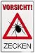 Produktbild PST-Schild - VORSICHT ZECKEN - 308579/20 - Gr. ca. 30cm x 20cm - Kunststoffschild - Imker Biene Bee Honey