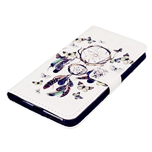 MUTOUREN Schutzhülle Case für iphone 6 6S (4.7 Zoll) Prägung Blumen Geprägte indische Mandala Muster Buch-Stil Bookstyle Handyhülle Schutzhülle Taschen Anti-scratch Bumper et Shock Absorption Magnetverschluss Magnet Etui + Metall Touch-Pen, Traumfänger und Schmetterling - 4