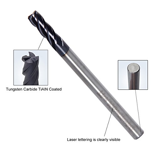 Latinaric 6 pcs 1mm 1.5mm 2mm 2.5mm 3.5mm 4mm Fräser Bits Werkzeuge 4 Flöte End Mill Fräser - 5