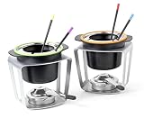 raclette swiss cheese slices Fondue olla de aluminio fundido negro con protección contra salpicaduras y color de anillo de silicona